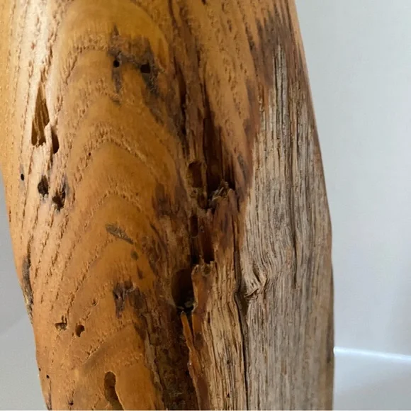 Mid Century Live Edge Wood Vase Hand Turned Wood Vase California Wooden Bottle - Picture 14 of 17